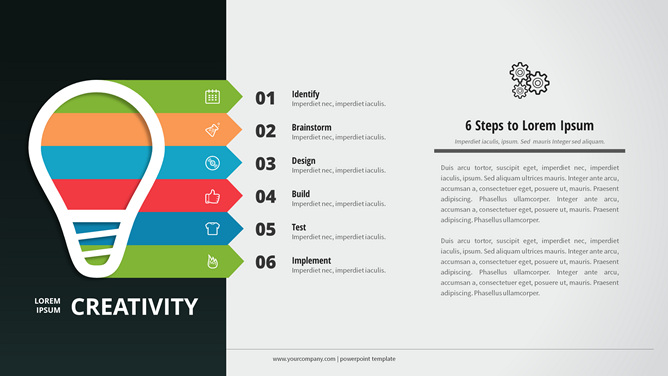 灯泡创意项目罗列PPT素材