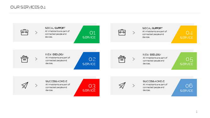 六项观点罗列PPT素材