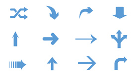 颜色大小可修改PPT箭头素材(六)