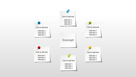 图钉钉住便签文本框PPT素材