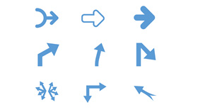 颜色大小可修改PPT箭头素材(一)