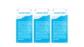 撕纸效果三项并列PPT文本框