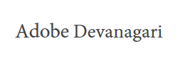 Adobe Devanagari字体