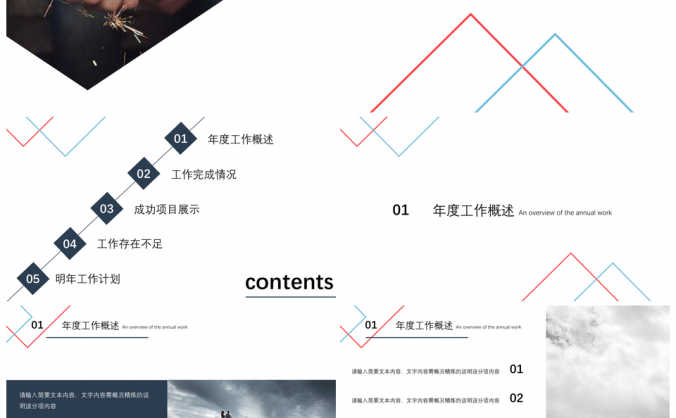 2025白色创意年终总结计划年会通用PPT模板