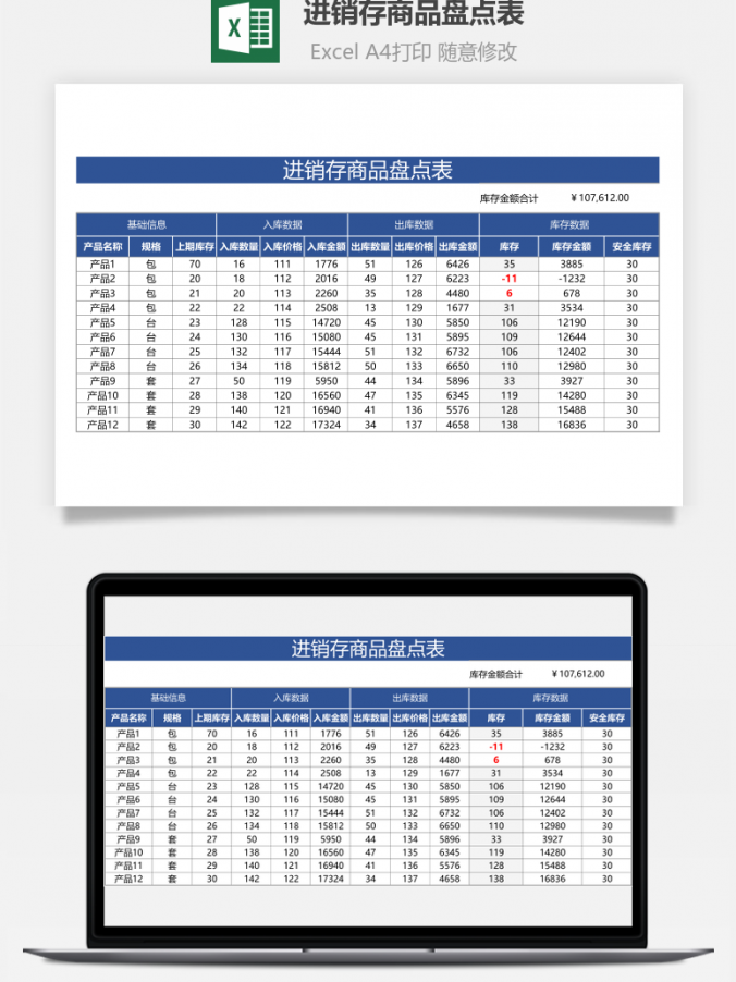 进销存商品盘点表