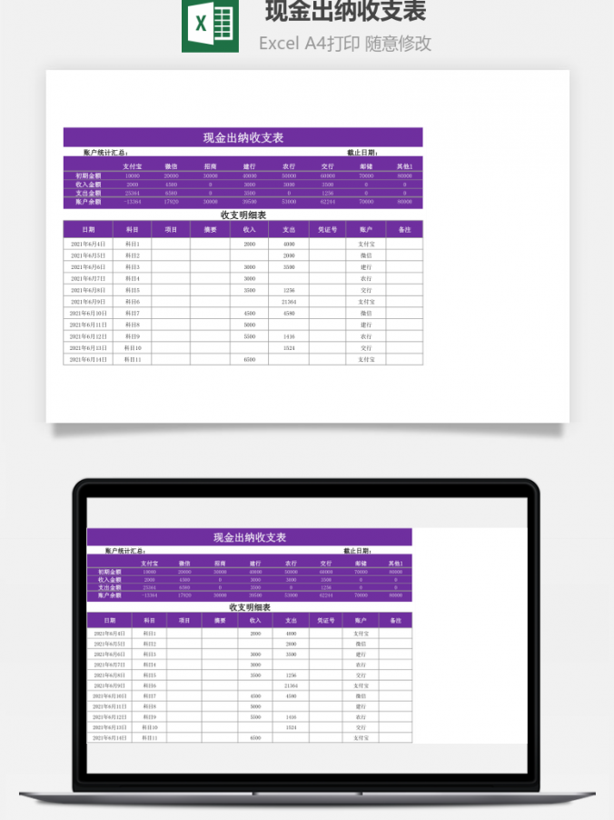 现金流量表现金出纳收支表